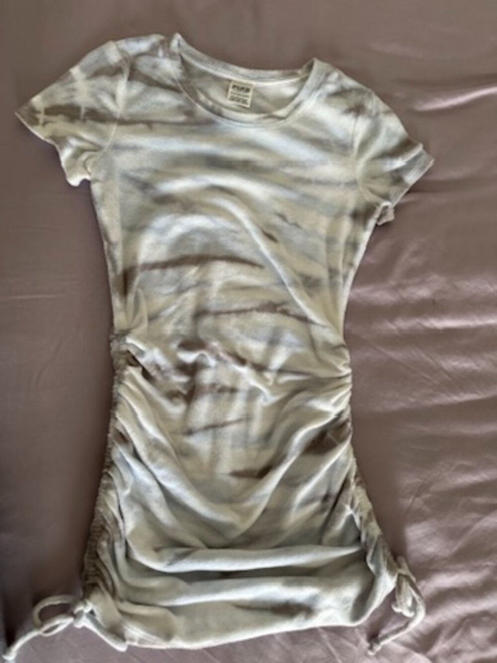 Victoria's Secret PINK Beach Terry Ruched Side Dress Tie-Dye - Light Blue, White